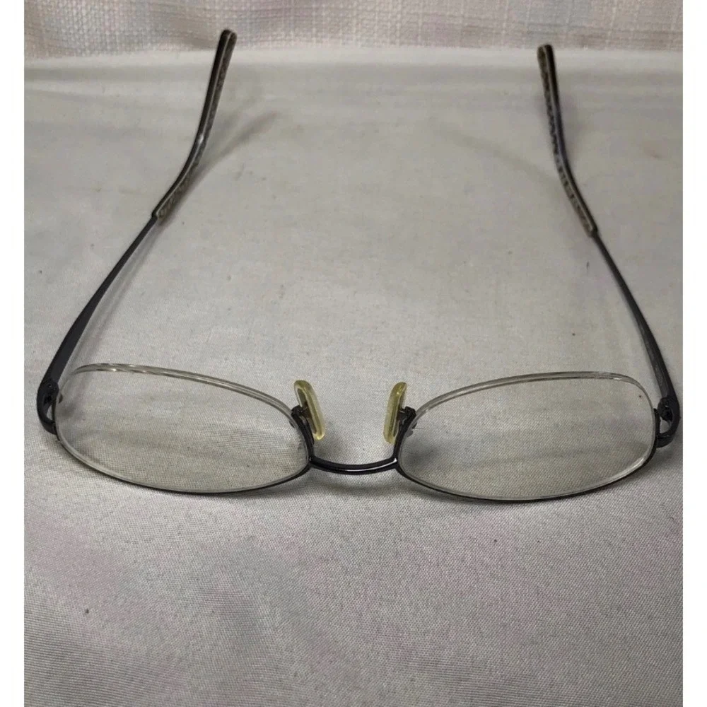 Coach Juliet 127 Slate Semi Rimless Eyeglasses Frames Rhinestone Floral Women